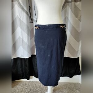 Gold detail pencil skirt